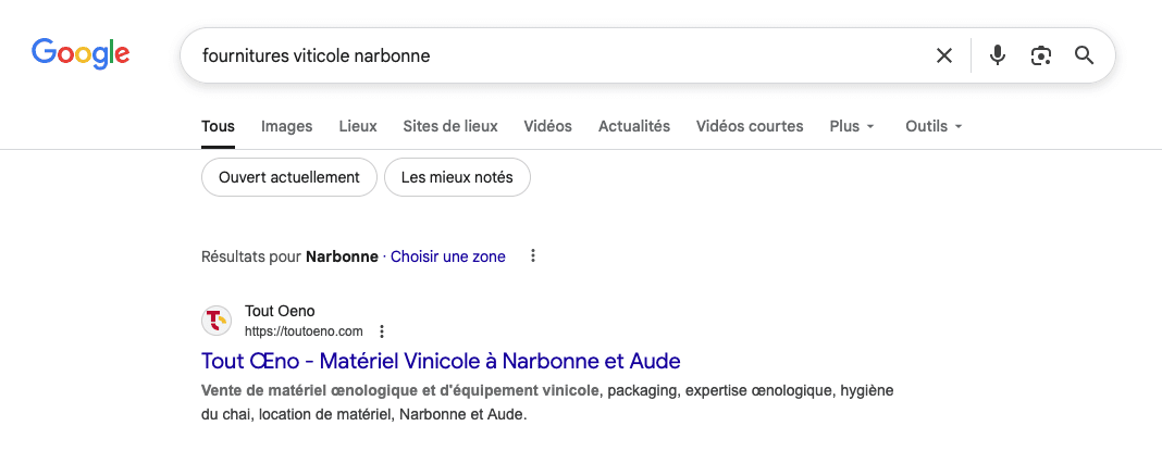 Référencement Tout'œno Narbonne